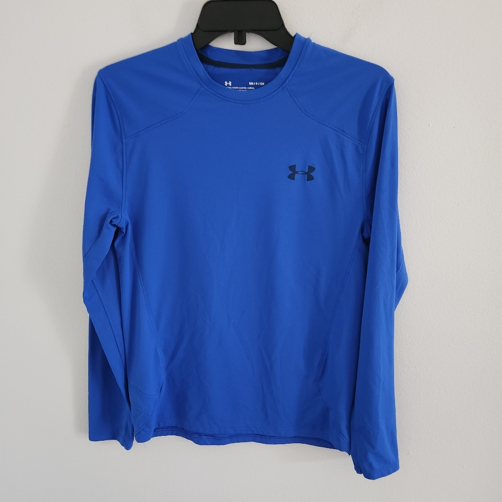 Under Armour Loose Heat Gear Long Sleeve Fitted Tee  Cobalt Blue Womens Small